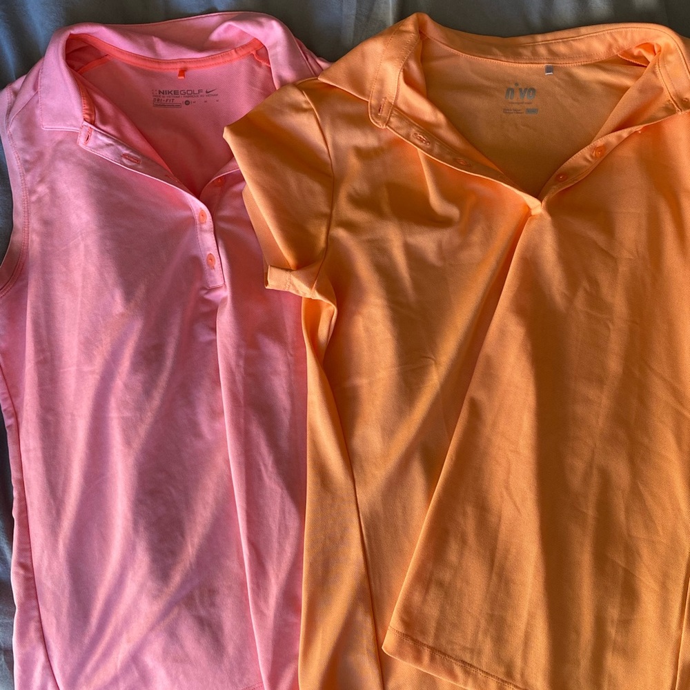 Nike Women's Short Sleeve Tees - Pink and Orange